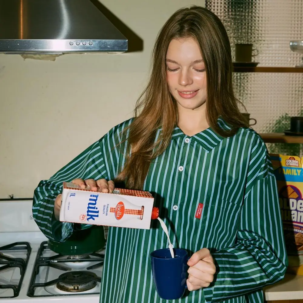 Furless pajamas[Long] - Green Stripe 상세페이지 10
